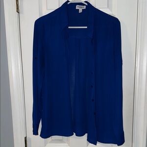 Women’s Express Blue Long Sleeve Button Down Shirt